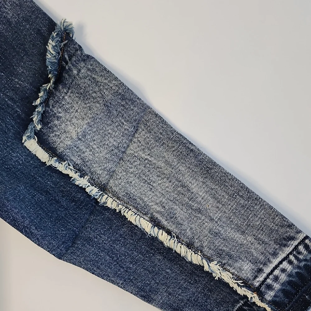 Sandrine Rose X Free People Distressed Blue Jean Jacket Size Medium - Picture 7 of 9